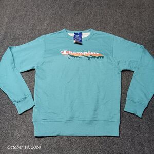 NWT Champion Sweatshirt Women Small Blue Powerblend‎ Aqua Tonics